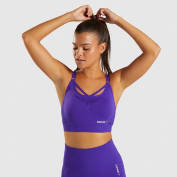 Gymshark Energy Seamless Sports Bra Indigo Size XS - Picture 2 of 8